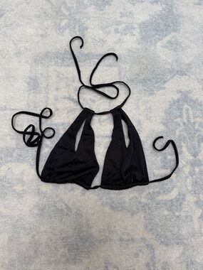 Victoria's Secret Black Halter Triangle Swim Top